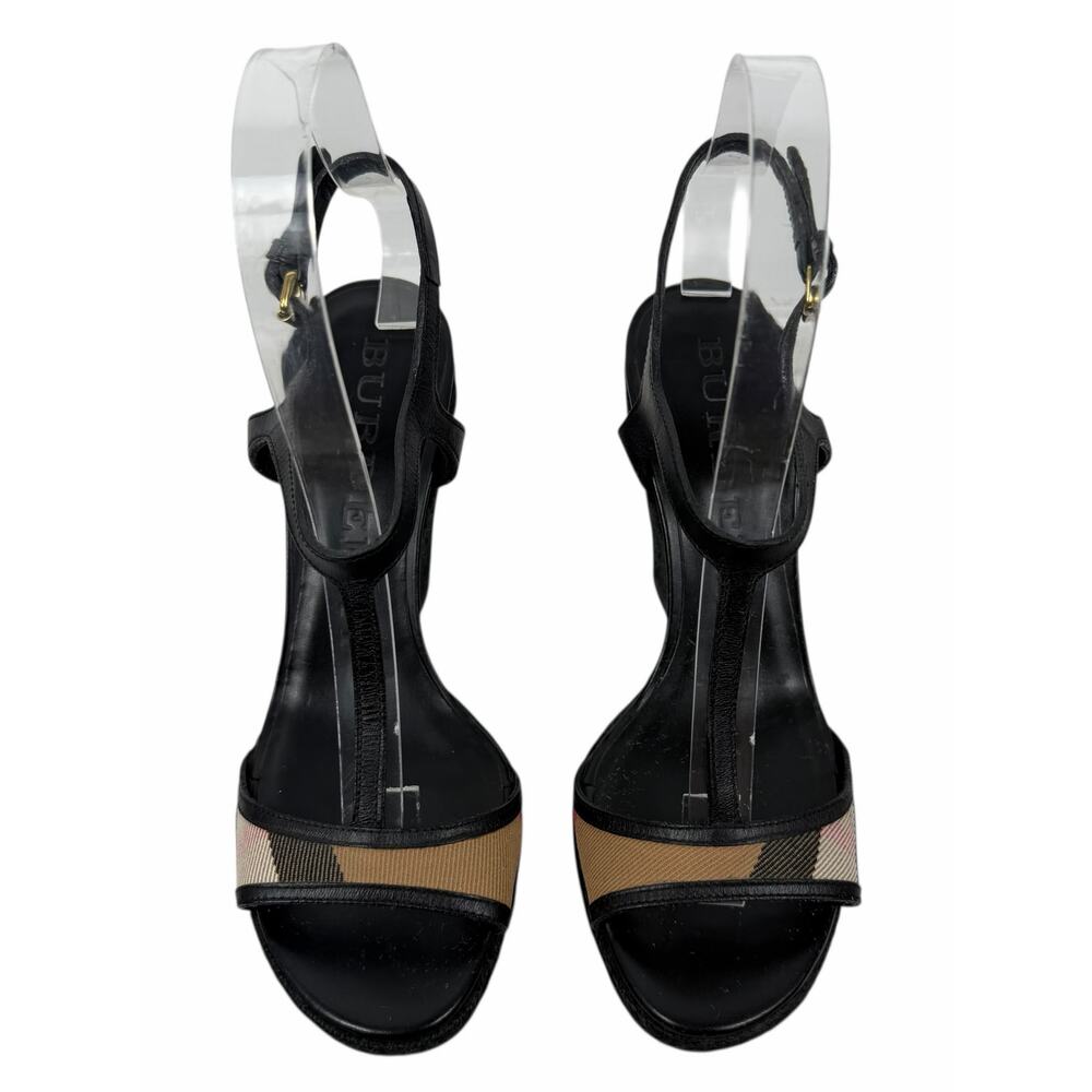 Burberry Nova Check Laleham Leather Wedge Espadrille Sandal Size 36 - Picture 4 of 12